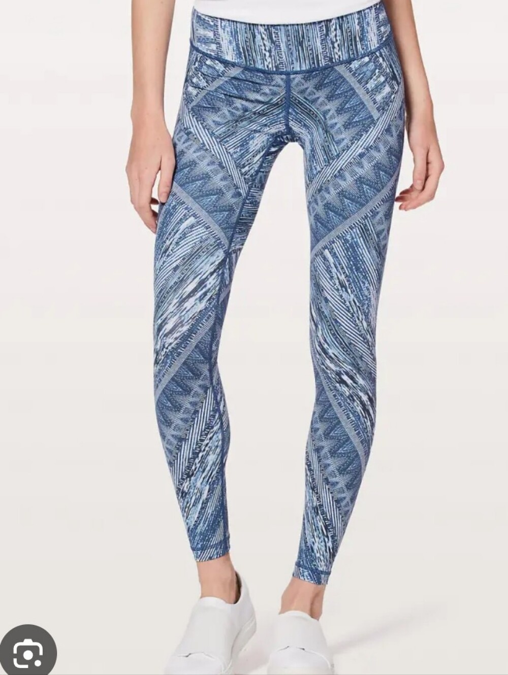 Lululemon Athletica Blue Printed High-Rise Leggings Size 8